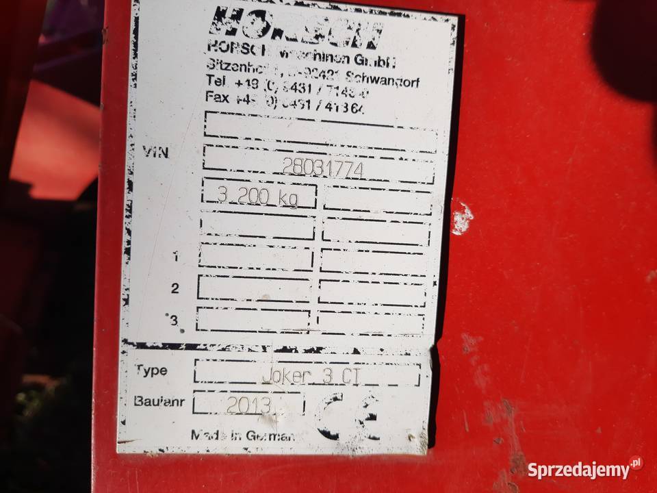 Sprzedam brone talerzową horsch joker 3 CT dolnośląskie Głogów