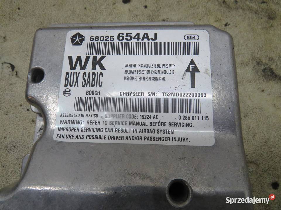 SENSOR PODUSZEK AIRBAG OK JEEP WK2 68025654J osobowe lubelskie