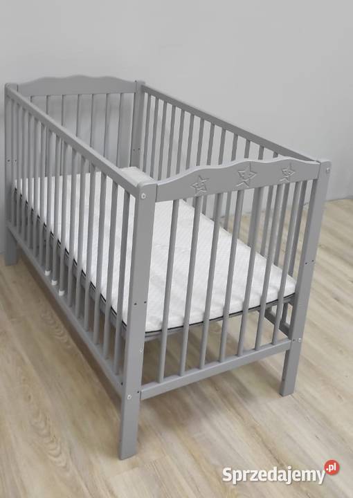 Łóżeczko drewniane Little Stras szare NOWE W Meble Lubin
