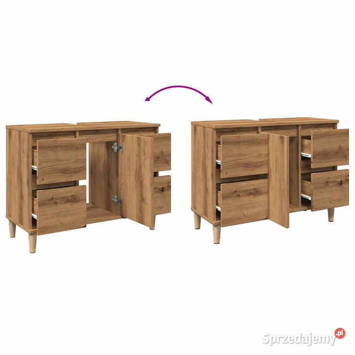 Szafka pod umywalkę dąb artisan 80x33x60