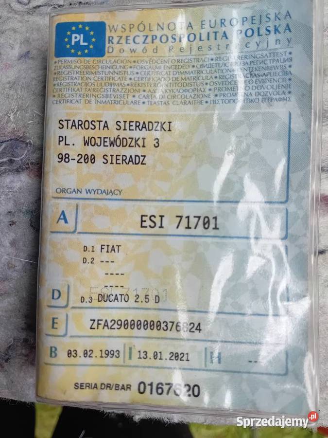 Autolaweta Ducato 93 25TD 1800 ład uszkodzony Sieradz