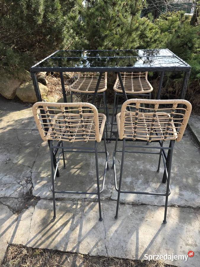 Zestaw mebli ogrodowych wysoki stół cztery Wschowa