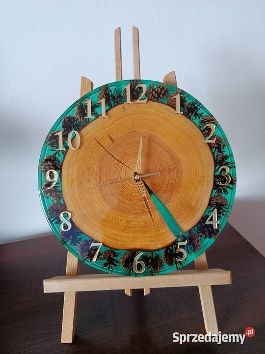 Zegary z drewna i żywicy epoksydowej Łódź sprzedam