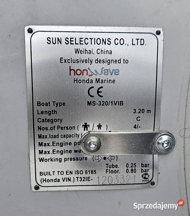 Ponton Honda HonWave MS320 silnik Honda BF10D 10 Łódź