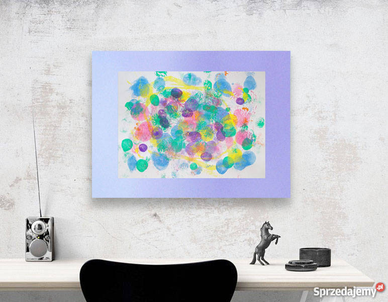 pastelowa grafika pastelowa abstrakcja pastelowy odcienie fioletowego Lublin sprzedam