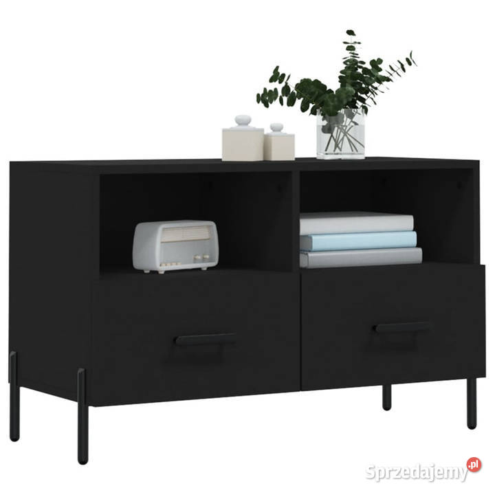 Szafka pod TV czarna 80x36x50 materiał