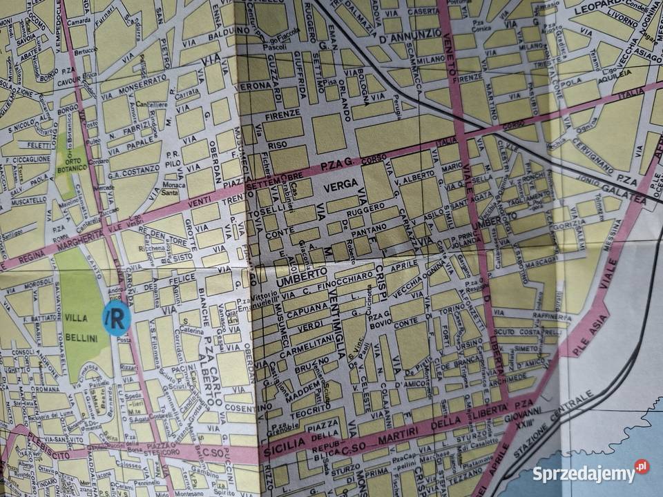 Catania Włochy Sycylia plan miasta plan miasta sprzedam