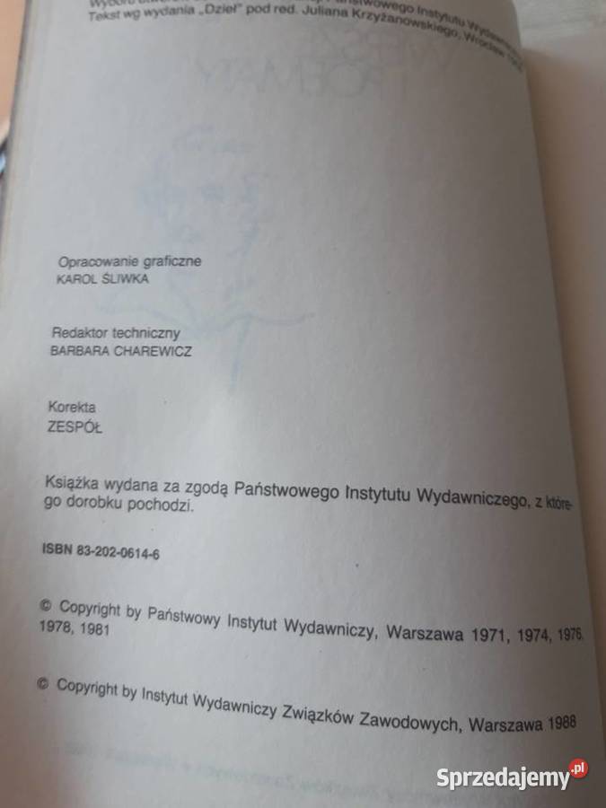 Juliusz Słowacki Wiersze i Poematy 1988 śląskie Bielsko-Biała