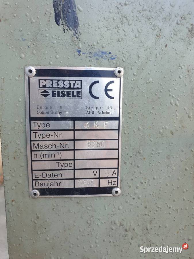 FREZARKA DO PROFILI PRESTA EISELE AKF200 AKF250 Tarnów