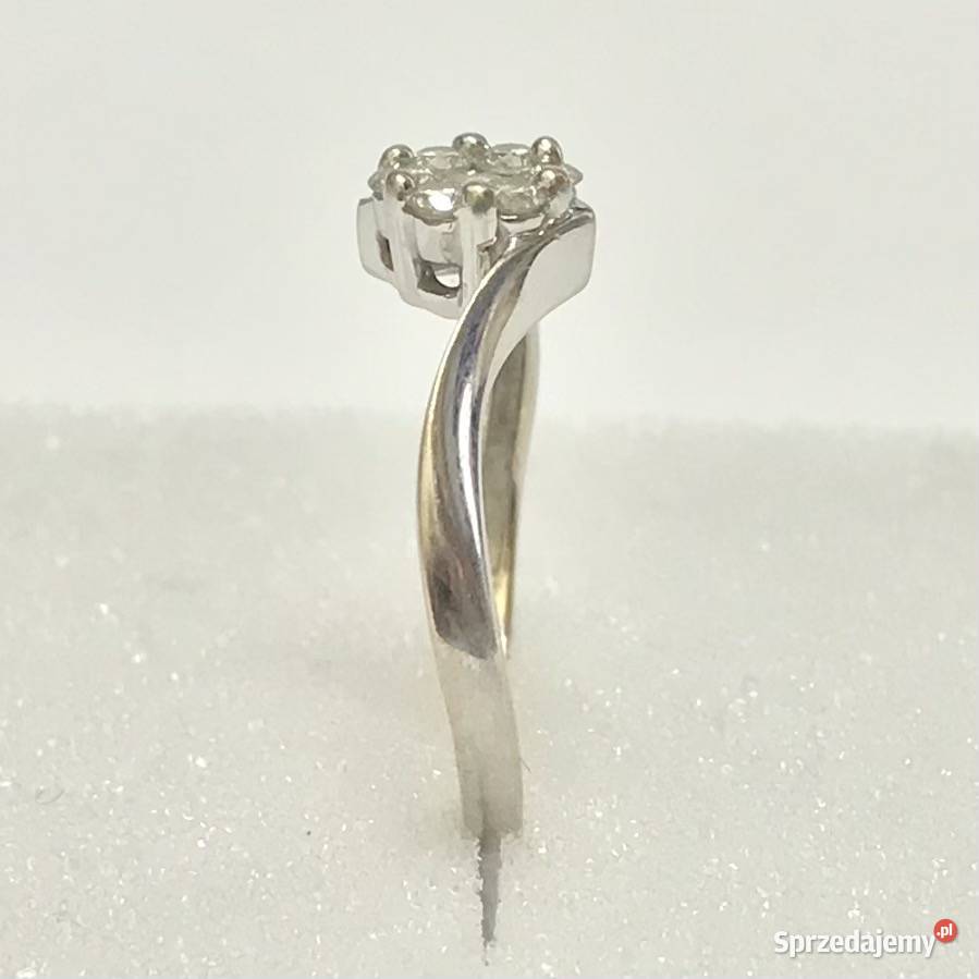 Złoty PIERŚCIONEK 14K cudowny BRYLANTY 025ct r10 złote sprzedam