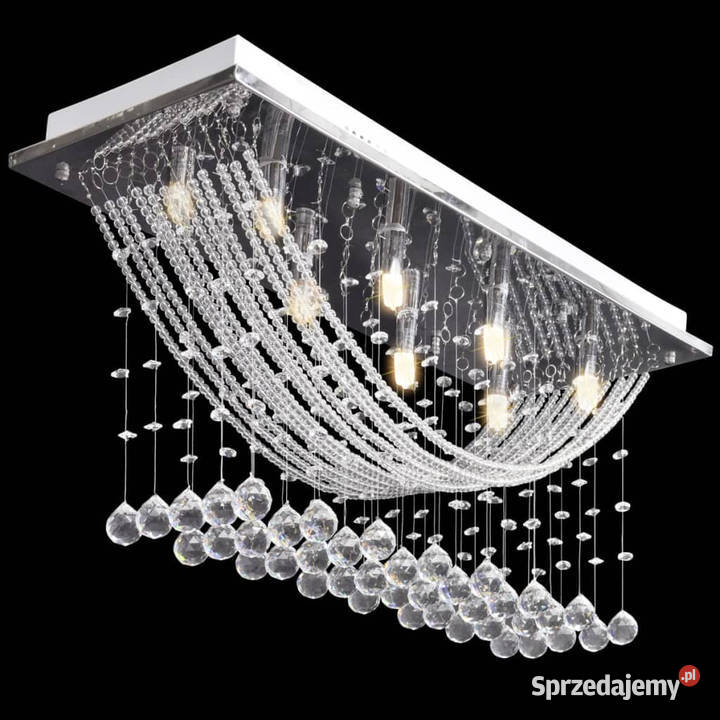 Biała lampa sufitowa z błyszczącymi kryształkami Pozostałe