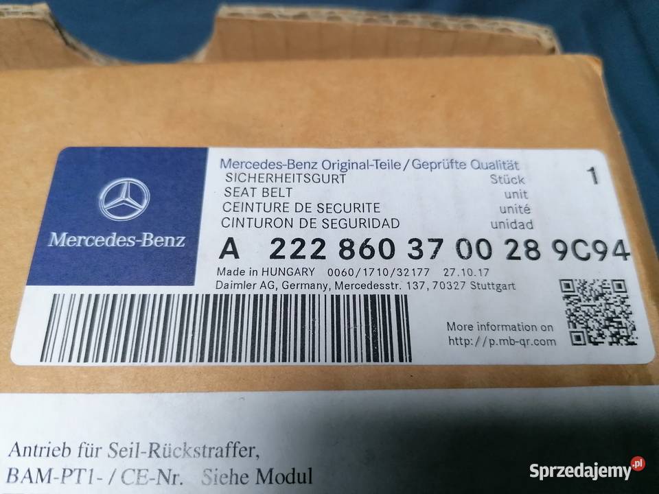 MERCEDES S KLASA W222 PAS KIEROWCY LEWY Września sprzedam