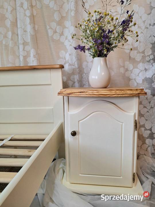 łóżko 2 szafki nocne drewniane sosnowe