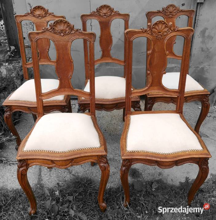 Francuski stół z 5 krzesłami ok1900 r renowacja Wałbrzych
