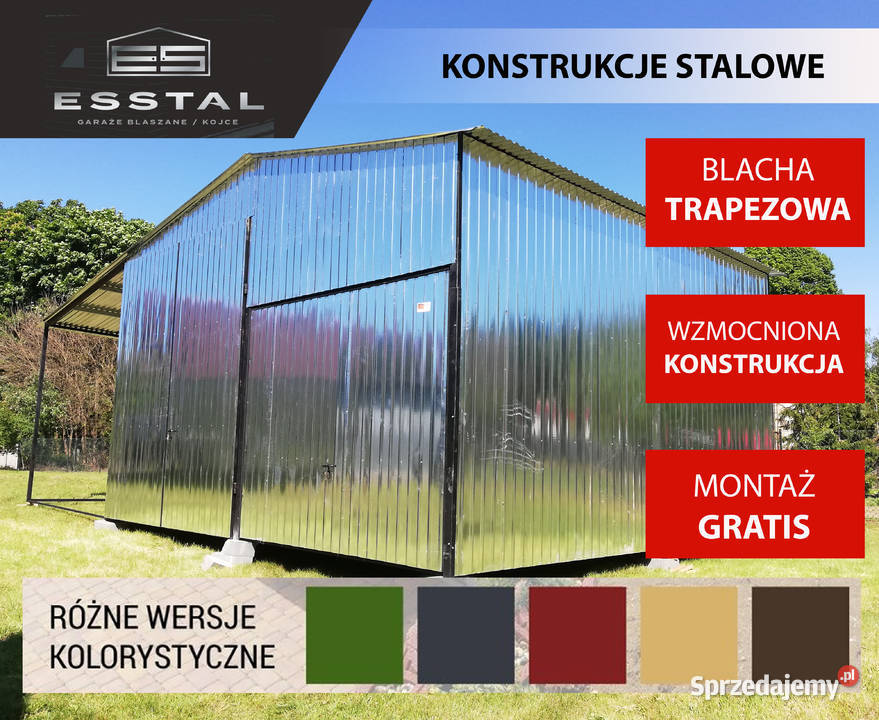 Garaż Blaszany Ocynkowany z zadaszeniem bocznym podkarpackie Jarosław