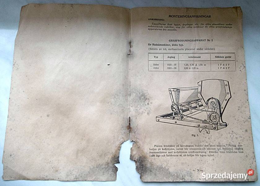 Instrukcja katalog siewnik rolniczy 1946 1949 wielkopolskie Ostrów Wielkopolski