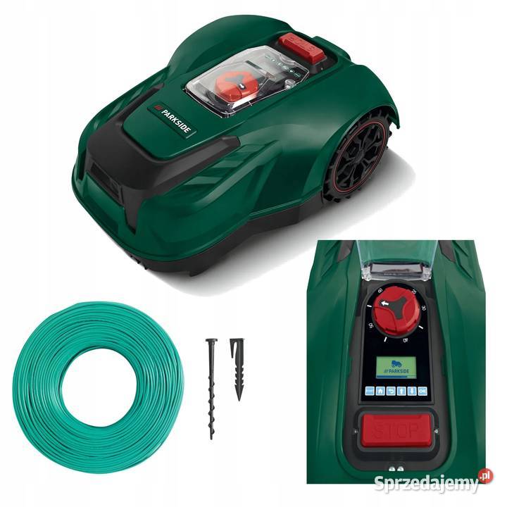 Nowa kosiarka robot Parkside PMRDA 20Li B2 garaż