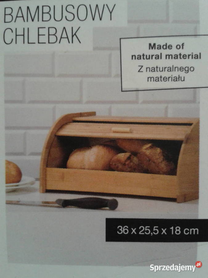 Smukee CHLEBAK bambusowy z roletą NOWY Wołczyn