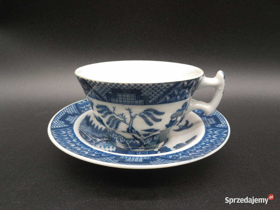 Filiżanka z talerzykiem porcelana w stylu Blue