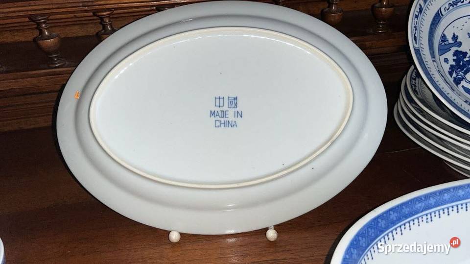 Orientalny niebieskobiały półmisek Made in Chiny Gdańsk