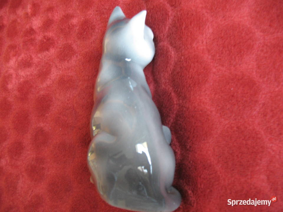 Kot szary Figurka ceramika 14 x 9 x 6 Siedlce