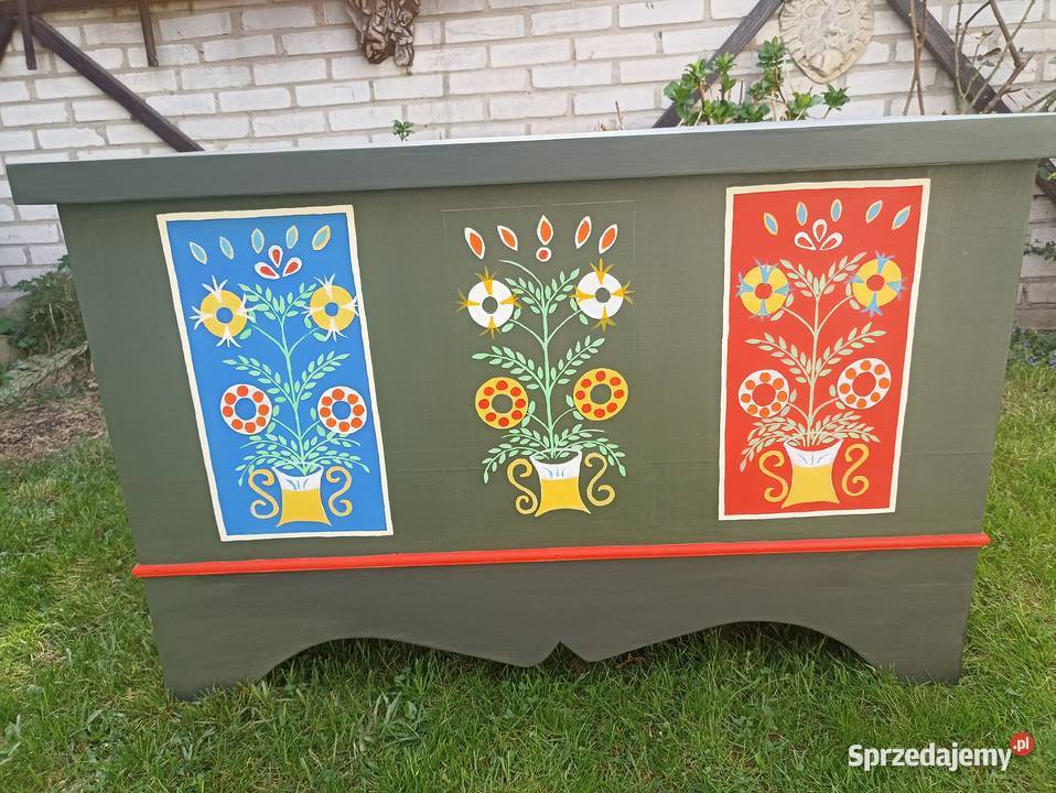 Skrzynia ręcznie malowana 50cm