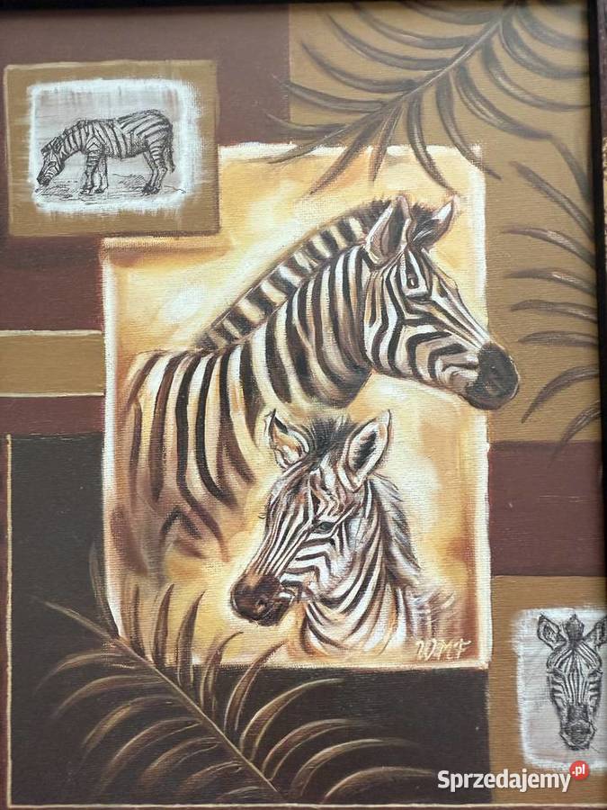 dwa obrazki żyrafa i zebra Warszawa
