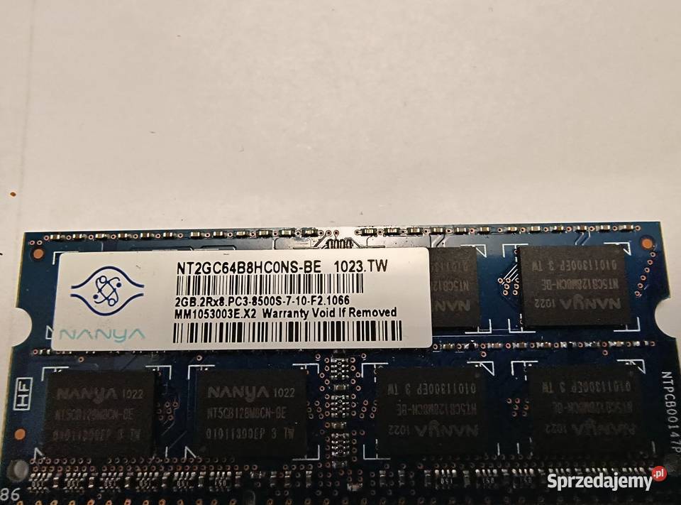 ORG PAMIĘĆ RAM DDR3 2GB PC310600S 100OK Pamięci