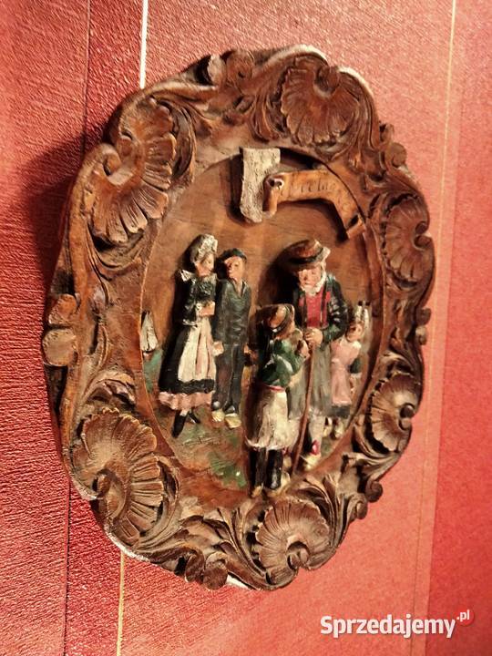 Płaskorzeźba obraz ręcznie zdobiony Francja sprzedam