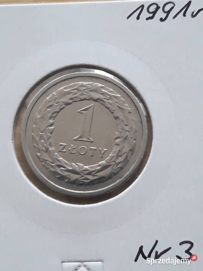 1 Złoty 1991 r 3 około mennicze rzadkość Konin