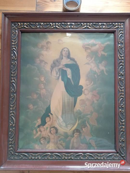 Święty obraz oleodruk przedwojnie małopolskie Gdów