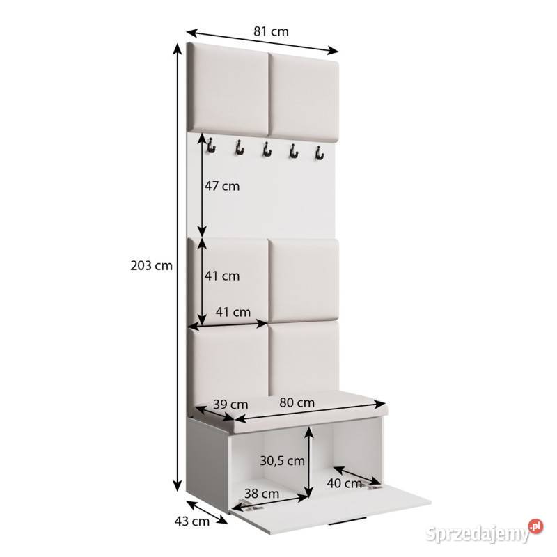 Nowość Gerderoba Margaret 1 z siedziskiem i