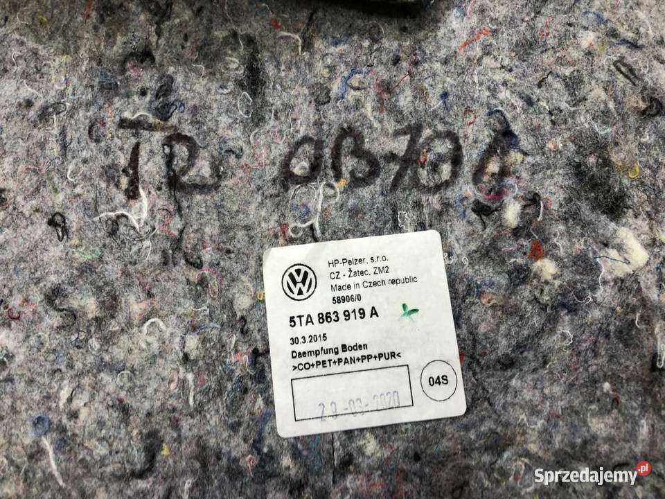 WYKŁADZINA DYWAN 5TA863919A VW TOURAN III Dywaniki wielkopolskie