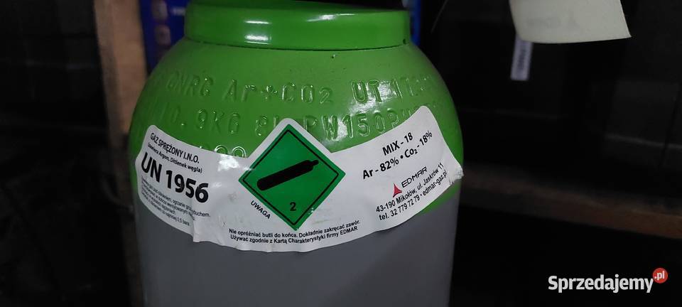 butla gazowa 8l argon mix argon 82 18 co2 śląskie Rydułtowy