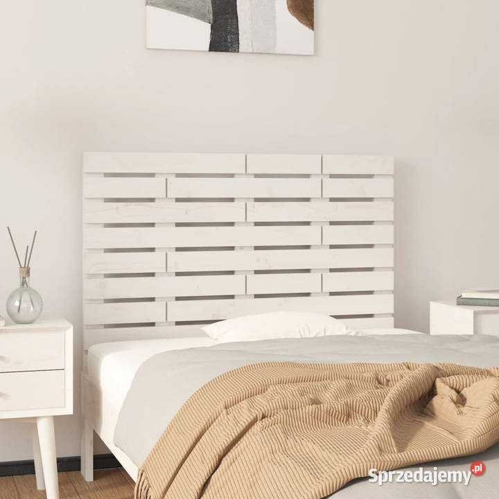 Wezgłowie łóżka białe 81x3x63 lite drewno Warszawa