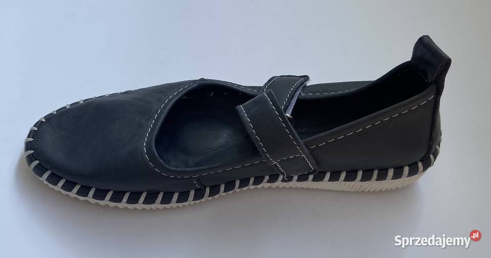 Granatowe dziewczęce skórzane baleriny 32 dziewczynka Żyrardów