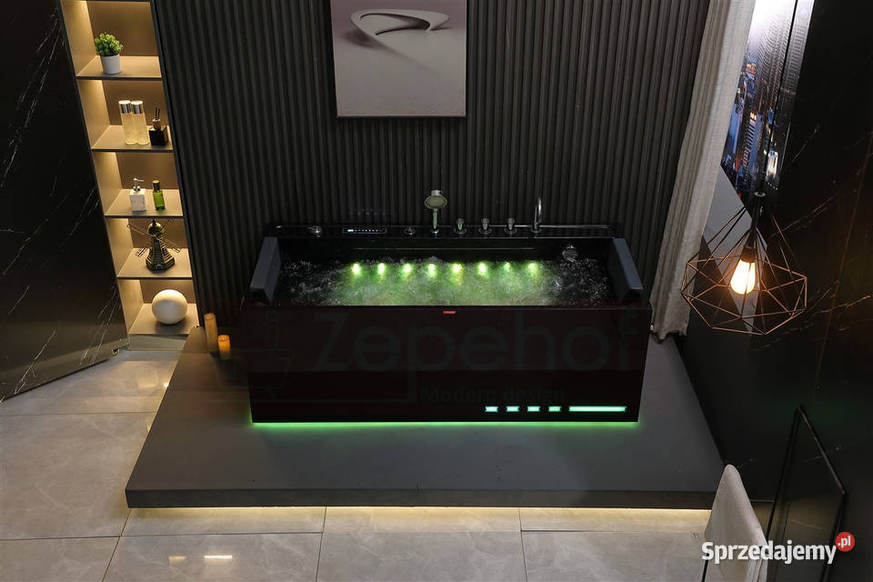 Czarna wanna z hydromasażem EBXD710 prostokątna Wanny Grabówka sprzedam
