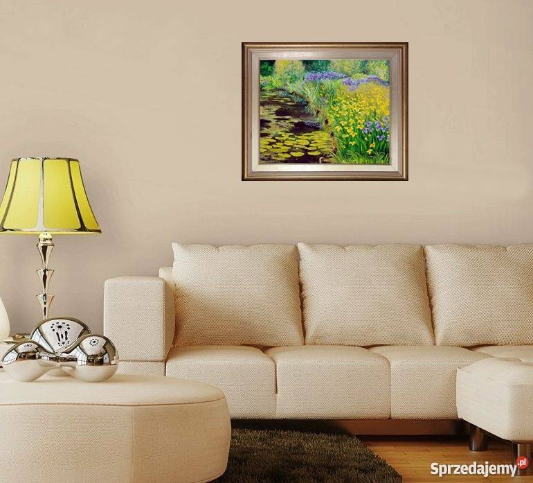 Obraz olejny Irysy wodą