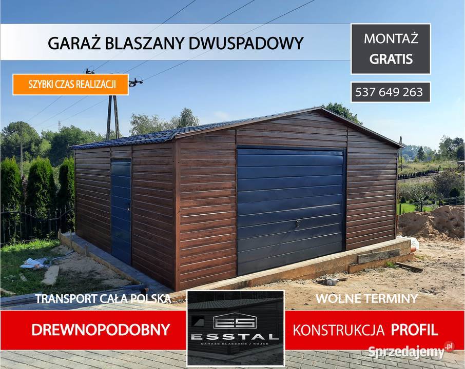 Garaż Blaszany Blaszak Garaże Drewnopodobny blacha