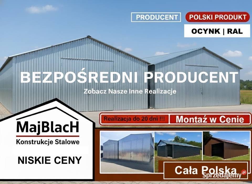 Wysoki Garaż Blaszany Ocynkowany Magazyn OCYNK Legionowo sprzedam