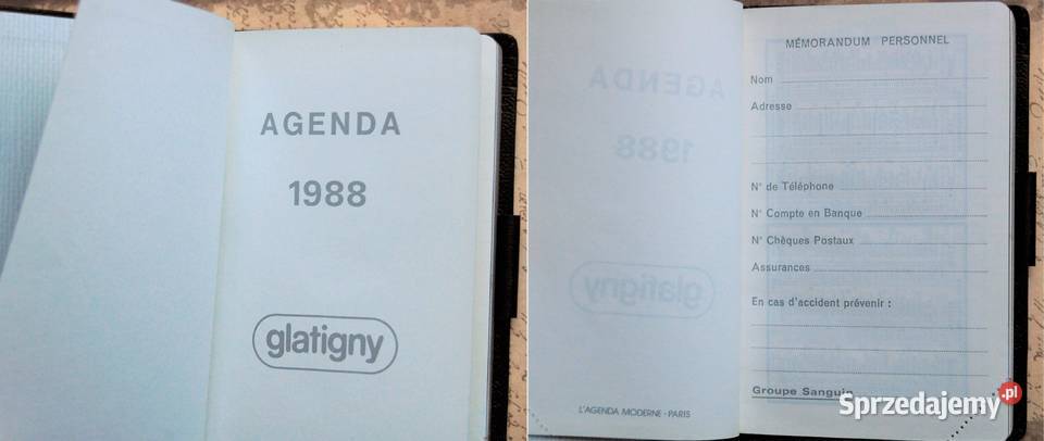 Kalendarz 1988 r z ołówkiem Paryż Francja Lublin