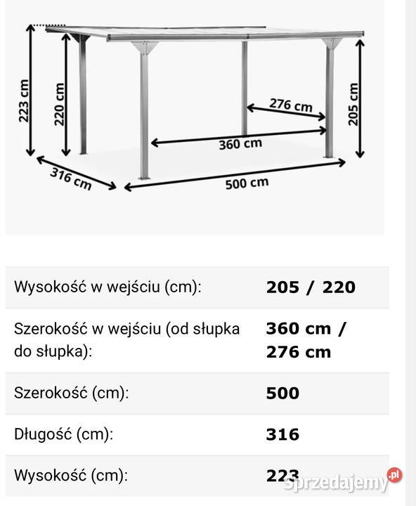 Wiata aluminiowa 35 z montażem Mikołów
