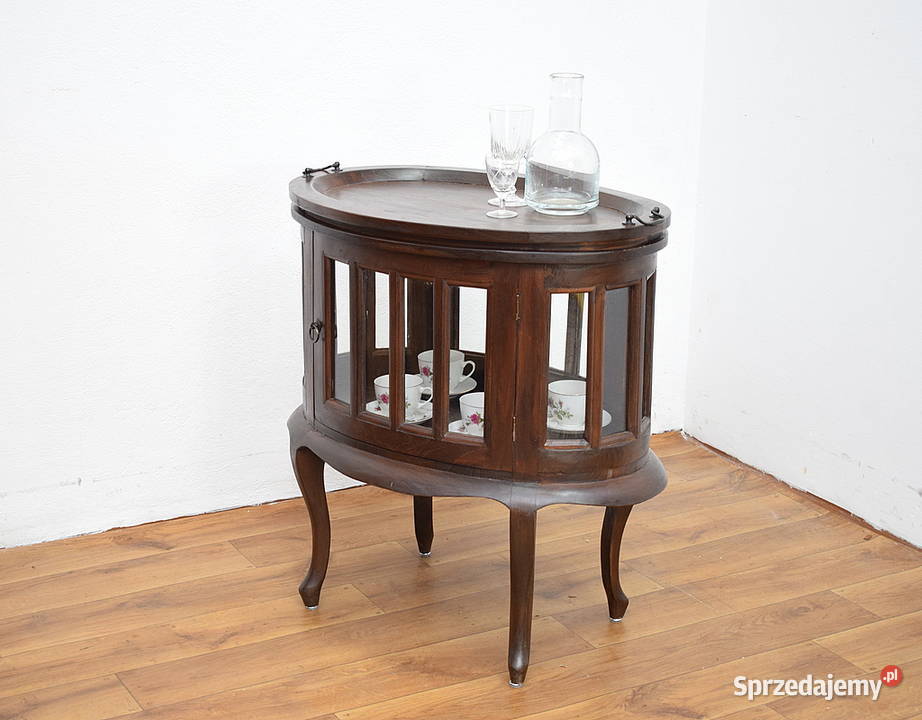 Kolonialny barek tekowy szafka herbaciarka dolnośląskie Świdnica