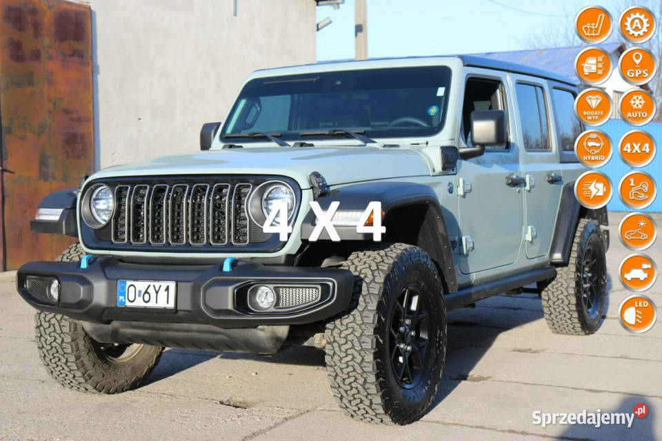 Jeep Wrangler 2024r 20 HYBRYDA 16567K Plugin 375 kamera cofania Nysa