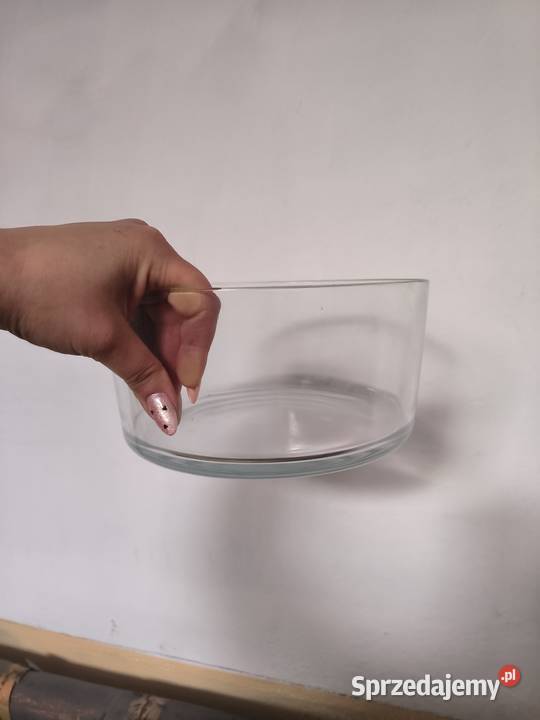 Szklane misy cylindry dekoracyjne grube szkło Wojcieszyn