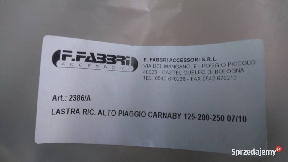 SZYBA OWIEWKA FFABBRI Piaggio Carnaby 125200250 Szyby i owiewki Bielsk Podlaski sprzedam