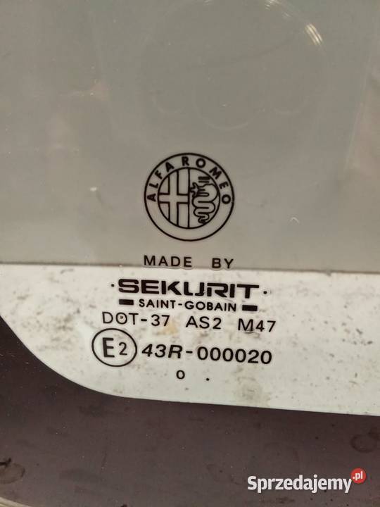 Szyba Karoseryjna Prawa Tylna Alfa Romeo 147 00 Bralin