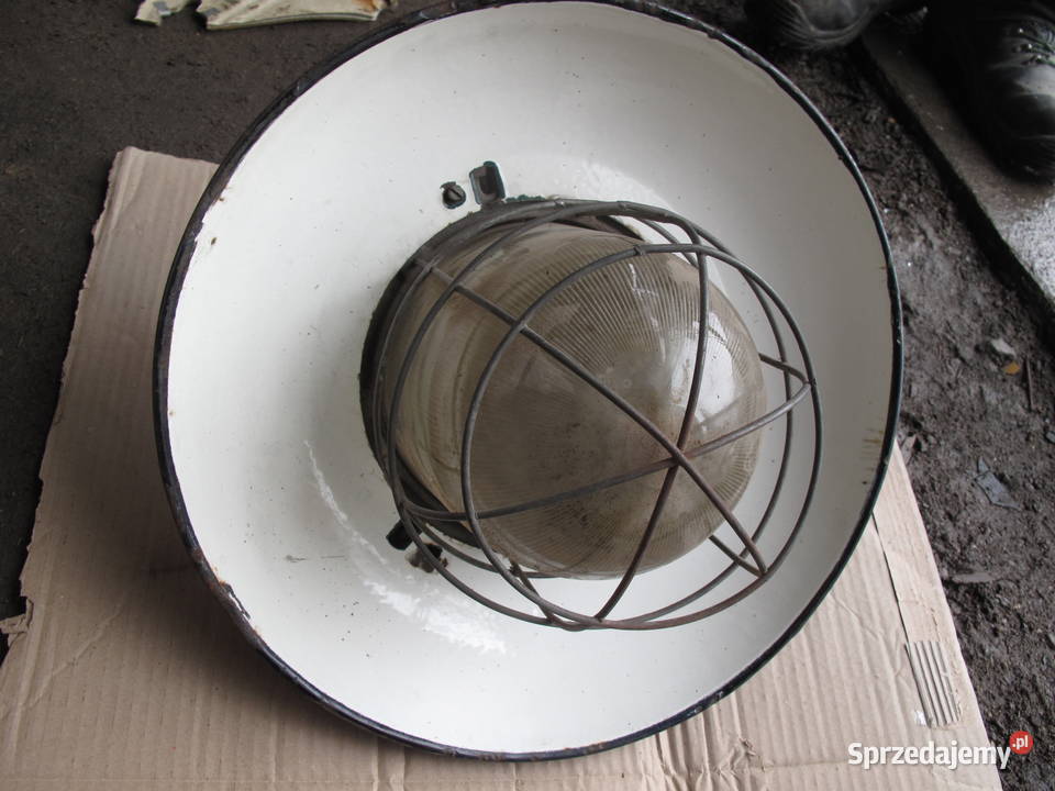 Stara magazynowa wisząca lampa industrialna loft Kraków