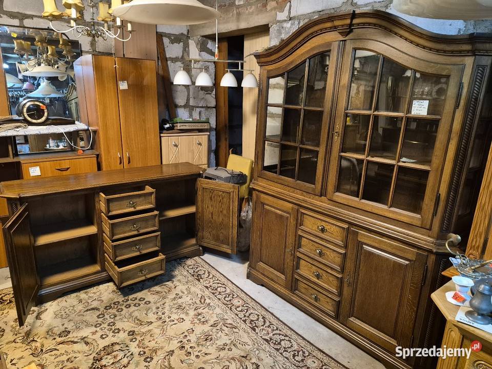Piękne meble dębowe komoda witryna meble dębowe kujawsko-pomorskie Sypniewo