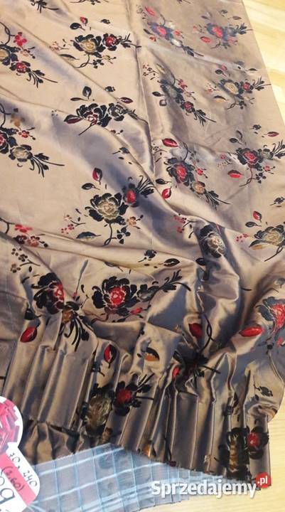 Tafta jasny brąz połysk zasłona 70x240 zamszowe Radom